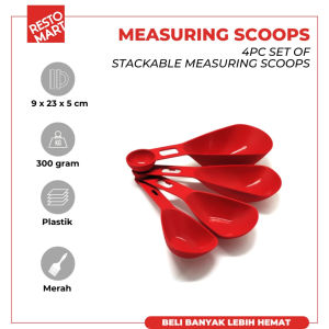 Sendok Takar / Sendok Ukur / 4 Pcs Set Of Stackable Measuring Scoops MAXIM Plastik (1534076)(F9)