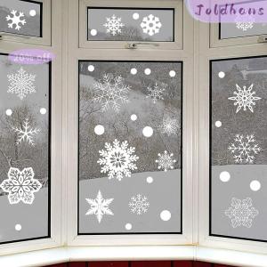 Joldhans Giáng sinh 37pcs long lanh bông tuyết clings cửa sổ phim kính Sticker tĩnh decal
