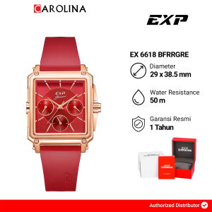 Jam Tangan Wanita Expedition Multifunction EXP EX 6618 BFRRGRE Red Dial Red Rubber Strap