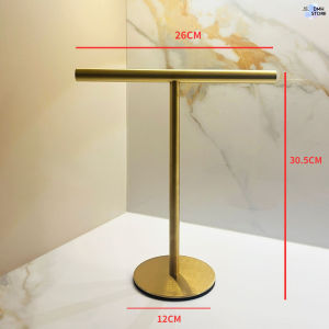 SG Stock Modern Freestanding T Bar Towel Rack Waterproof Stainless Steel Towel Holder Stable Base Desktop Towel Stand