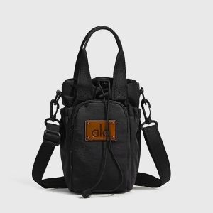 ALODrawstring Bucket Crossbody Bag for Women Nylon Small Handbag Portable Top Handle Shoulder Bag Casual Daily Purse