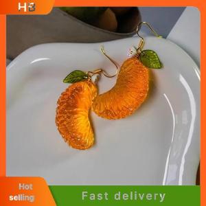 HB 1Pair Fashion Cute Imitation Orange Earrings Creative Funny Fruit Studs Earring For Girls Summer All-match Ear Jewelry Gift