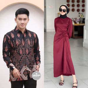 Couple Abelia Dress Satin Silk Velvet Polos Baju Pasangan Muda Gamis  Sarimbit Keluarga Serut Remaja Terbaru Ootd Kondangan Viral Seragam Bridesmaid Wisuda Engagement Kekinian
