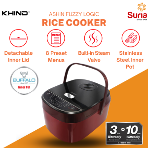 (With Bubble Wrap) Khind 1.8L Anshin Fuzzy Logic Jar Rice Cooker Periuk Nasi 电饭煲 电饭锅 RCM18SS with buffalo stainless steel (10 Cups)