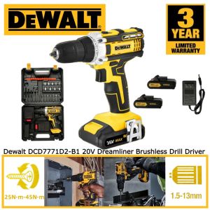 DeWalt Cordless Hammer Drill – Original Rechargeable Brushless Impact Drill with Battery Pack