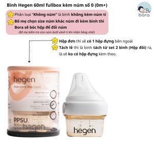 Bình sữa Hegen cao cấp 60ml 150ml 240ml 330ml được chọn núm cam kết chính hãng