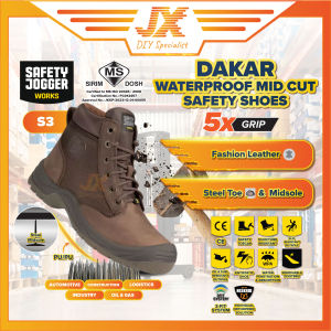 Safety Jogger Safety Shoes DAKAR Brown Middle Cut Men Shoes Work Black Shoes S3 Kasut Keselamatan SIRIM