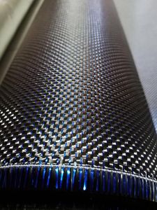 ผ้าคาร์บอน แท้ ดำ น้ำเงิน เกรดพรีเมี่ยม ลาย1 น้ำหนัก210กรัม ถุงเกรด เงามากผ้าแน่นนิ่ม ขนาด 100 cm x 30 cm