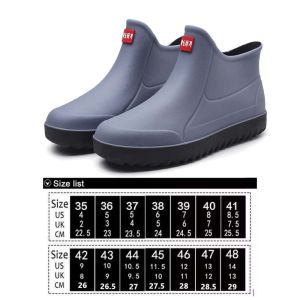 Mens Rain Boots Mens Fashion Short Korean Fashion Barrel Rain Boots Lightweight Wear-Resistant And Non-Slip Kitchen Work Car Wash Waterproof Rain Boots