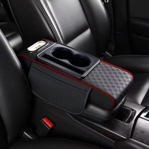 GOODOO Multifunctional Center Console Armrest Cushion Portable PU Leather Car Armrest Pillow High Quality Height Increasing Storage Box Universal