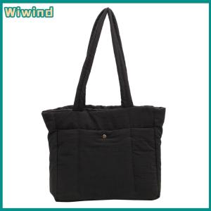 ผู้หญิงสลิงกระเป๋าสีทึบปักเป้ากระเป๋าสะพายขนาดใหญ่ความจุกระเป๋าไหล่เดี่ยวแฟชั่นสำหรับงานปาร์ตี้ท่องเที่ยวทำงาน