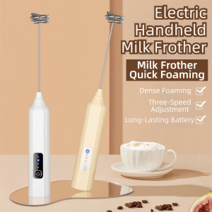 SDAYG Handheld Electric Milk Frother 3-Speed Adjustment Portable Mini Egg Beater Multi-function Quiet Operation Electric Blender Mixer Household