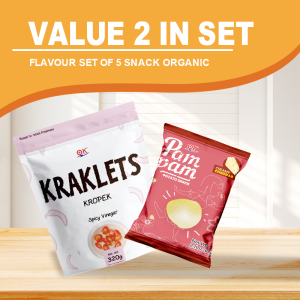 [OK Snacks][2 in 1 set]Kraklets Kropek 320g+Cheese flavored potato chips 60g Crispy Cheese Organic Spicy gatas chips
