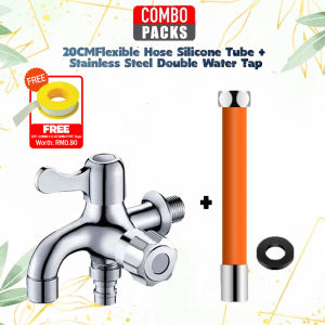 Flexible Hose Silicone Tube Kitchen Faucet Universal Interface 360° Faucet Extension Pili Paip Air Sinki Getah Paip