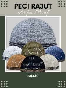 Peci Rajut Arifin Motif Garis Ukuran Dewasa Bahan Tebal Dan Elastis Sangat Nyaman Di Kepala