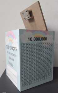 Celengan Target 200k TabunganJumbo celengan Kunci Ukuran 15x15x20.cm