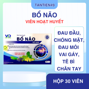 Viên hoạt huyết Bổ Não giúp giảm đau đầu chóng mặt do stress căng thẳng làm việc cường độ cao hộp 30 viên