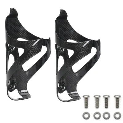 ALTTER 2pcs Lightweight Bike Water Bottle Holder Easy Install Glossy Finish Bike Fiber Bottle Cage Durable 3K Carbon Fiber Outdoor Cycling Cup Holder Cycling Accessory