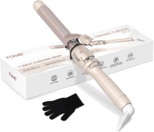 1 Inch Hair Curling Wand Ceramic Curling Iron 1 Inch Dual Voltage Hair Curler with Glove Included Curly Hair Tools for Styling Adjustable Temperature (180 ° F to 410 ° F for All Hair Types)