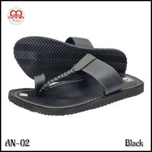Marikina Mens AN-02 ONE FINGER leatherette non-slip casual slippers with Double-Stitched edges