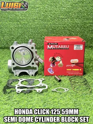 MUTARRU HONDA CLICK 125 59MM SEMI DOME PISTON CYLINDER BLOCK SET 100% THAILAND MADE