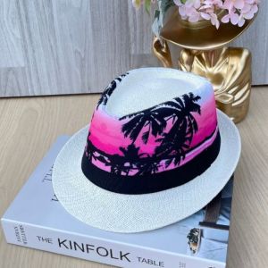 หมวกผู้ชายทรงไมเคิลสกรีนลายต้นมะพร้าว พร้อมส่งด่วนจากไทย B114