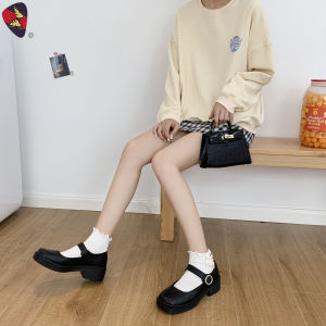 Katerina Fashion Korean Black Shoes Heeled For Women Adjustment Strap #A-13