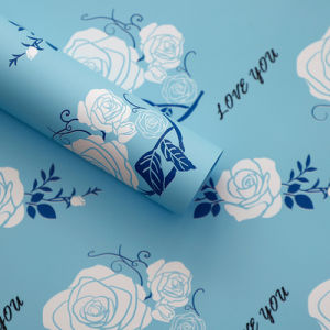 20 Lembar Kertas Pembungkus Motif Bunga Mawar Solid Rose Pattern KB6177