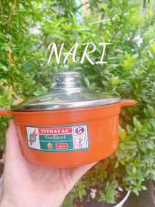 Nồi vân đá chống dính - nồi nấu bếp từ Tithafac Cao Cấp Nắp Kính - Dụng Cụ Bếp - gia dụng Nari