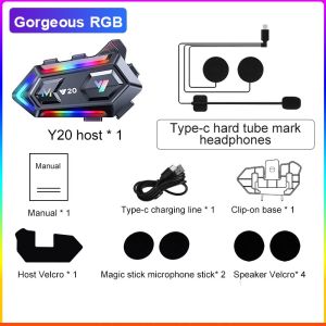 【Ready Stock】MOFOX Y20 Interkom Intercome Bluetooth 5.3 Helm Sepeda Motor Headset Helm Bluetooth untuk Pengendara 16 Jenis Mode Cahaya Tahan Air 1000mAh Headset Helm Bluetooth Perangkat Ponsel Pemutar Musik Speaker Komunikator COD