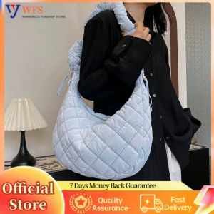 Womens Quilted Tote Bag with Puffer Design Spacious Shoulder Bag for Daily and Travel Use in Classic Colors
