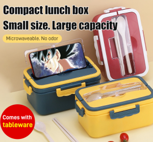 Large capacity microwaveable portable lunch box set