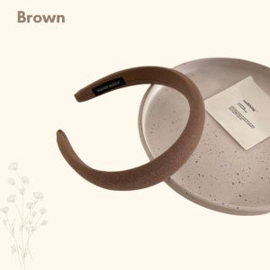 Solid Color Korean Hairband Sponge Headband for Women Puffy Hair Band Wild Sponge Wide Head Band Hair Hoop Girls Vintage Elastic Simple Hair Band