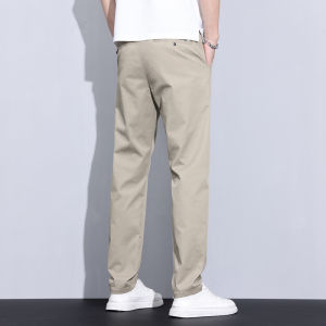 Off-white mens casual pants suitable for business casual versatile simple stylish and professional light business mens straight-leg trousers popular style