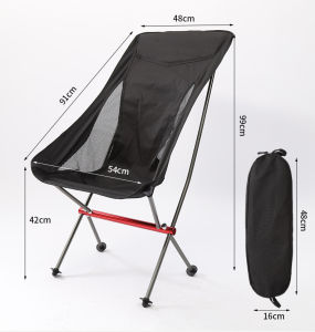 (SG Seller) Portable Folding Camping Chair Aluminum Alloy Moon Chair Outdoor Dining Leisure Backrest Beach Camping Chair