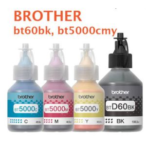 Brother BT-5000C/M/Y BT-D60BK Set of Original Brother Refill Bottle Dye Inks Compatible for DCP-T310 DCP-T510W DCP-T710W MFC-T810W and MFC-T910W T420 T520W T720W(100% Original)​(No Box)​