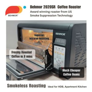 Behmor 2020SR Coffee Bean Roaster Machine | Top US Desktop Drum Roaster | Smoke Suppression Technology