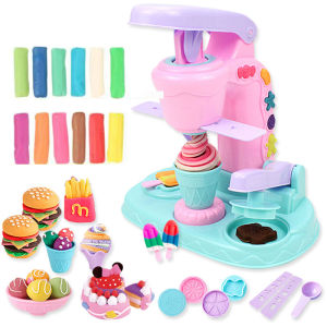 【Fast Delivery】Ice Cream Machine Pretend Play Dough Toys Childrens Educational Colorful Clay Toy Plasticine Mold Tool Set Pretend Play Plasticine Clay Kids Toy Pretend Play Ice Cream Maker Toy ﻿