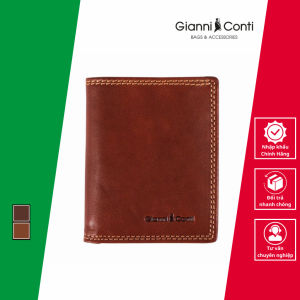 Ví Đứng Gập Đôi Bằng Da Thật Màu Nâu Đậm - Gianni Conti - Sản Xuất Thủ Công Tại Italy_917387-28