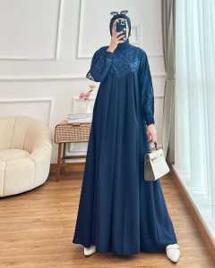 Najah Fashion Irena Gamis wanita Terbaru 2025 Dress Kondangan Cringkel Airflow MIx Brukat Mewah Elegant Minimalis kekinian Viral Tersedia MLXL DAN XXL