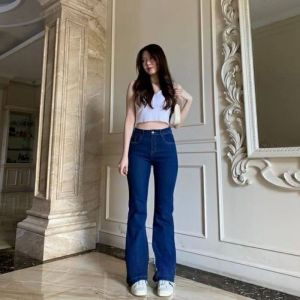 Celana Jeans Wanita Celana Cutbray Highwaist Jeans Cutbray Stretch Soft Jeans Melar Kekinian