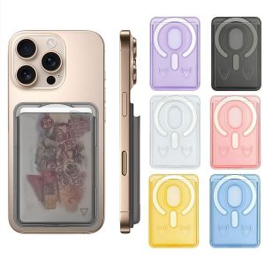 FLYING Scratch-resistant For MagSafe Wallet Transparent Acrylic Phone ic Card Holder Simple Phone Case Card Bag for iPhone 17 16 15 14 13 12 11