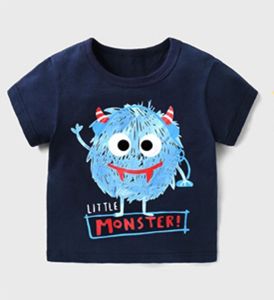 Kaos Anak Laki-laki Motif Warna Navy Lengan Pendek Atasan Anak Termurah Bisa COD Bahan Cotton 24s