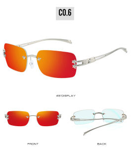 JN IMPRESSION New xu hướng Hàn Quốc sao không khung ngàn năm nóng phong cách nữ Kính mát cho thời trang nữ xu hướng cao cấp chụp ảnh đường phố Kính mát