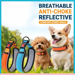 Pet Adjustable Reflective Dog Puppy Collar Nylonc Chain Neck Guard Medium and Large Dog Neck Accessories