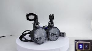 Pair 100W Motorcycle Headlight Fog Lights Led Auxiliary Driving Light Spotlight Headlamp Dual Color flasher farol Moto Fog Lamp.