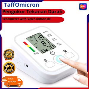 COD TaffOmicron Pengukur Tekanan Darah Tensimeter with Voice Indonesia - BW-3205 / alat pengukur tekanan darah tinggi tensi detak jantung akurat tinggal pencet otomatis layar digital lengan akurasi tinggi desain mini terlaris terbaru rekomended tren viral