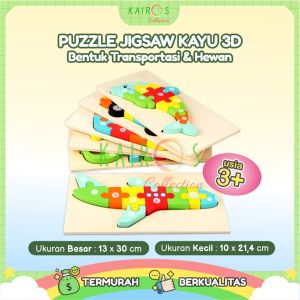 mainan edukasi anak puzzle kayu 3D wooden puzzle / jigsaw