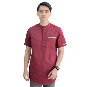Baju Koko Kurta Lengan Pendek Polos Pria Dewasa Premium Bahan Katun Tebal XXL Adem Terbaru