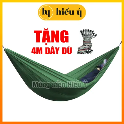 (TẶNG 4M DÂY) Võng dù siêu nhẹ siêu mát dài 2m - ẢNH THẬT | Mùng mền Hiếu Ý